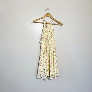 Yellow Francesca’s Floral Ruffle Fit and Flare Dress Size XS NWT